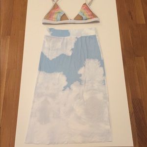 Stairway to Heaven cloud Skirt-Rainbow Mesh Bikini